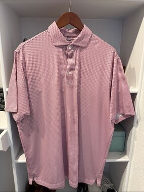 Hart Schaffner Marx Pink Micro-Pattern Polo